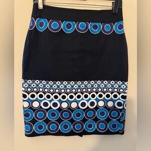 Ann Taylor Navy and White Circle Mini Skirt